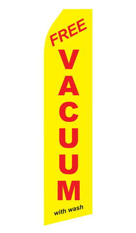 Yellow Free Vacuum With Wash Econo Stock Flag