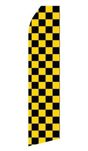 Black and Yellowed Checkered Econo Stock Flag
