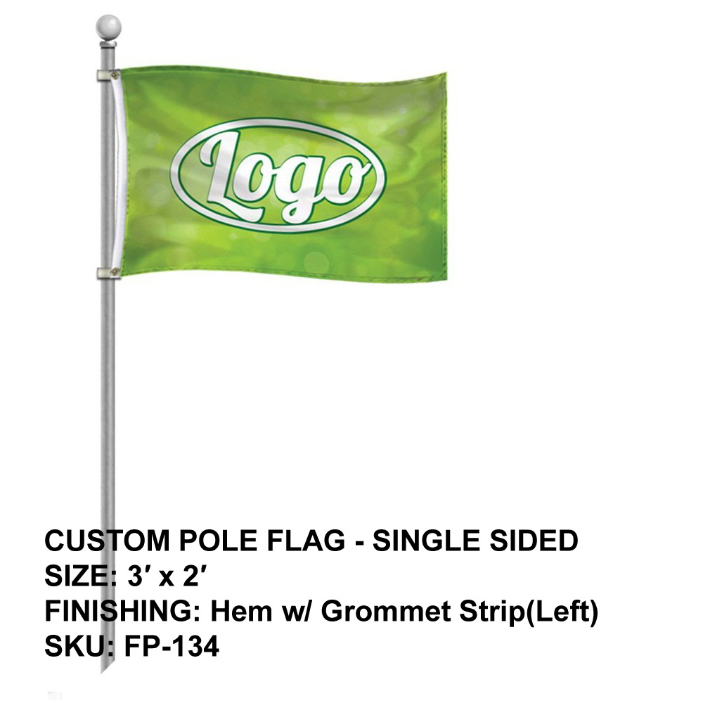 Custom Pole Flag (Single Sided) – 3′ x 2′